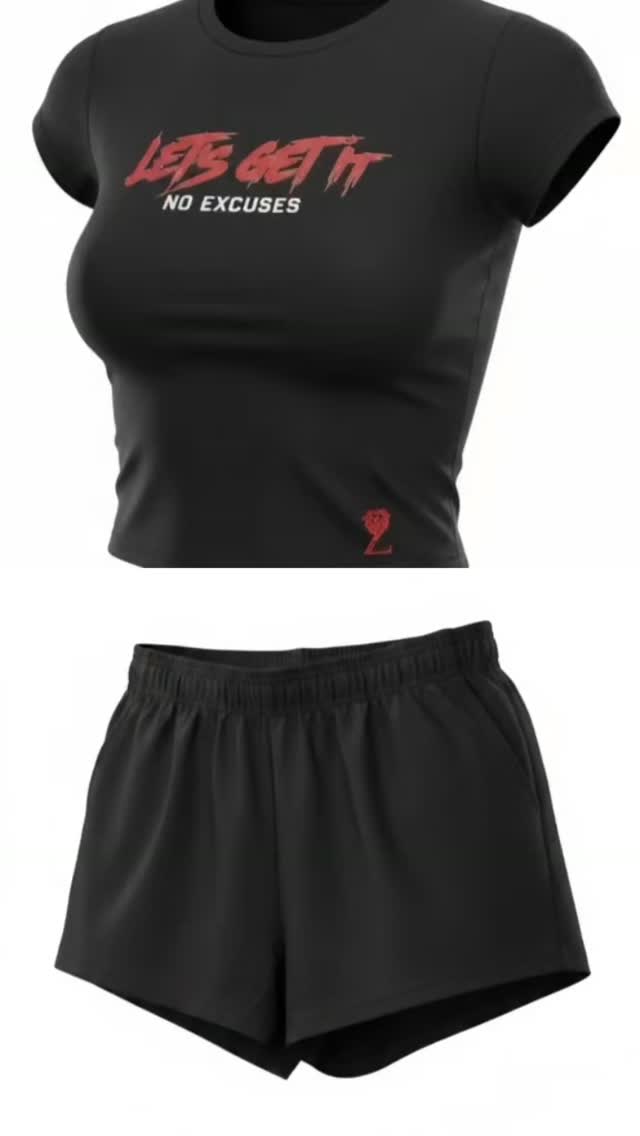 Women's Active Crop Tee & Shorts