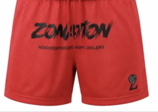 Mesh red Zonation shorts