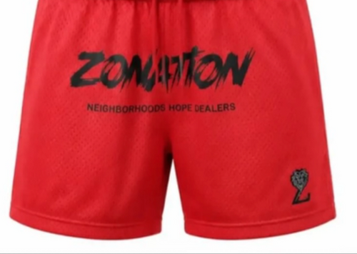 Mesh red Zonation shorts