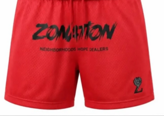 Mesh red Zonation shorts